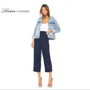Lovers + Friends Navy wide pants size small NWT